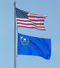 American flag and Nevada flag