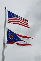 Ohio flag and American flag