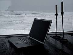 laptop in Winter