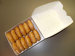 box of Krispie Kreme doughnuts