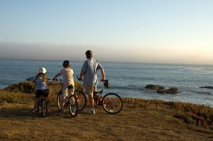 family bike riding