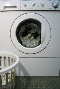 money in the washer