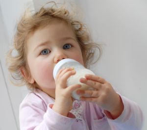 baby with bottle