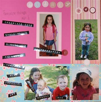  scrapbook page about herself to share with the other girls. We had fun