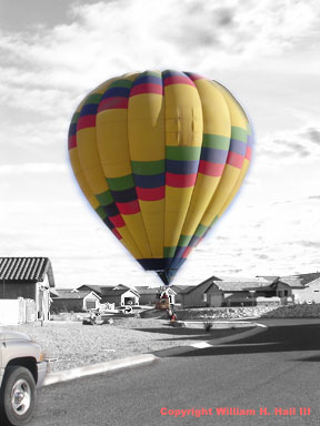 Color balloon with black and white background. Copyright William H. Hall III