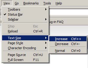 Text Size in Firefox